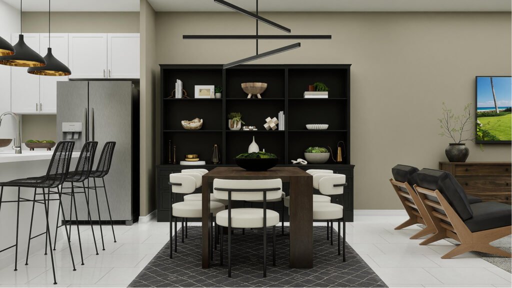 Lennar's own rendering of the dining area in the Bartik floor plan. A rendering supplied by the builder, not a photograph of a completed home at Turnleaf.