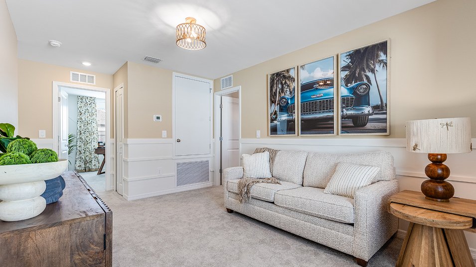 Photograph of the loft in a completed Lennar Edison model home. Photographed in a Lennar model, not at Turnleaf.