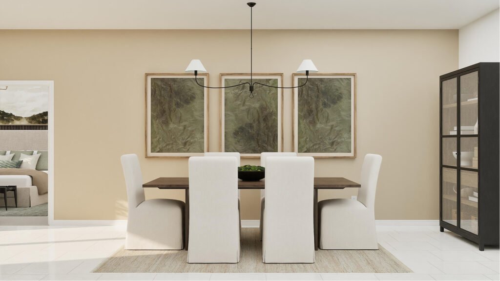 Lennar's own rendering of the dining area in the Goodall floor plan. A rendering supplied by the builder, not a photograph of a completed home at Turnleaf.